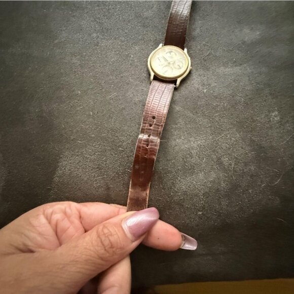 Seiko Gold Tone Moonphase Chronograph Leather Dress Watch - Picture 4 of 7